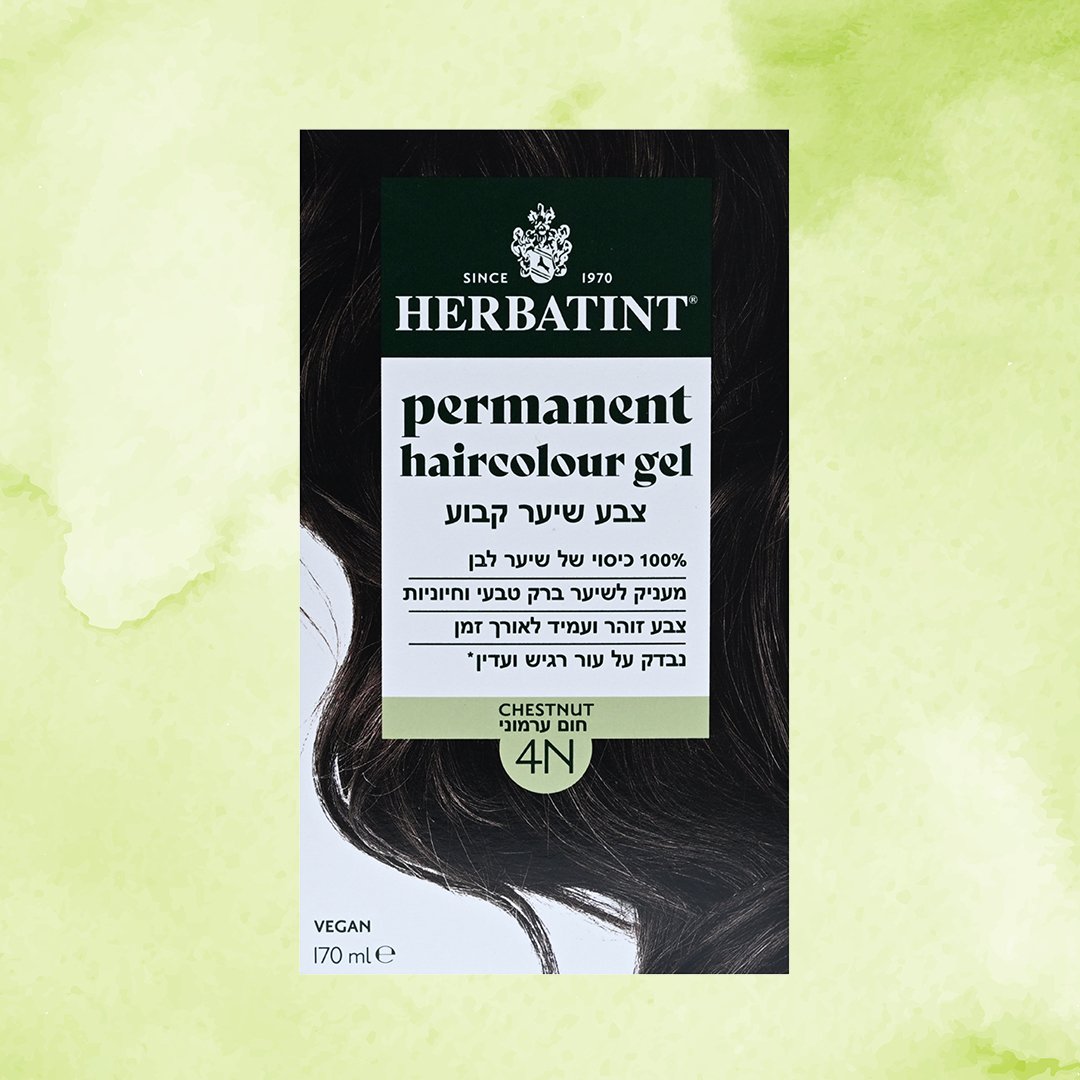 צבע לשיער ללא אמוניה | הרבטינט | גוון חום ערמוני | N4