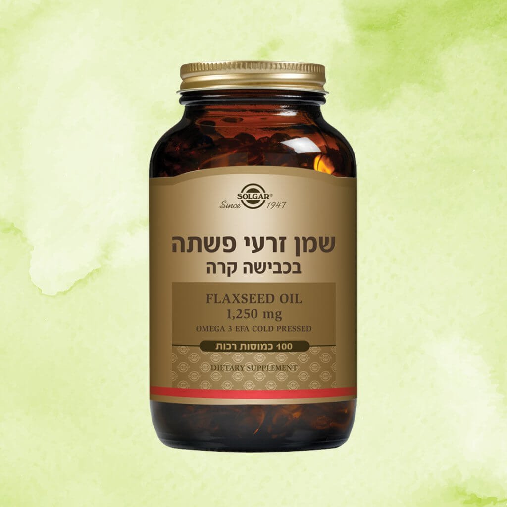 שמן זרעי פשתה בכבישה קרה | סולגאר | 100 כמוסות