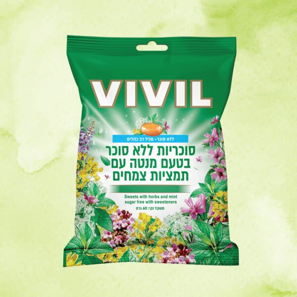סוכריות ללא סוכר מנטה | הובנר | 60 גרם