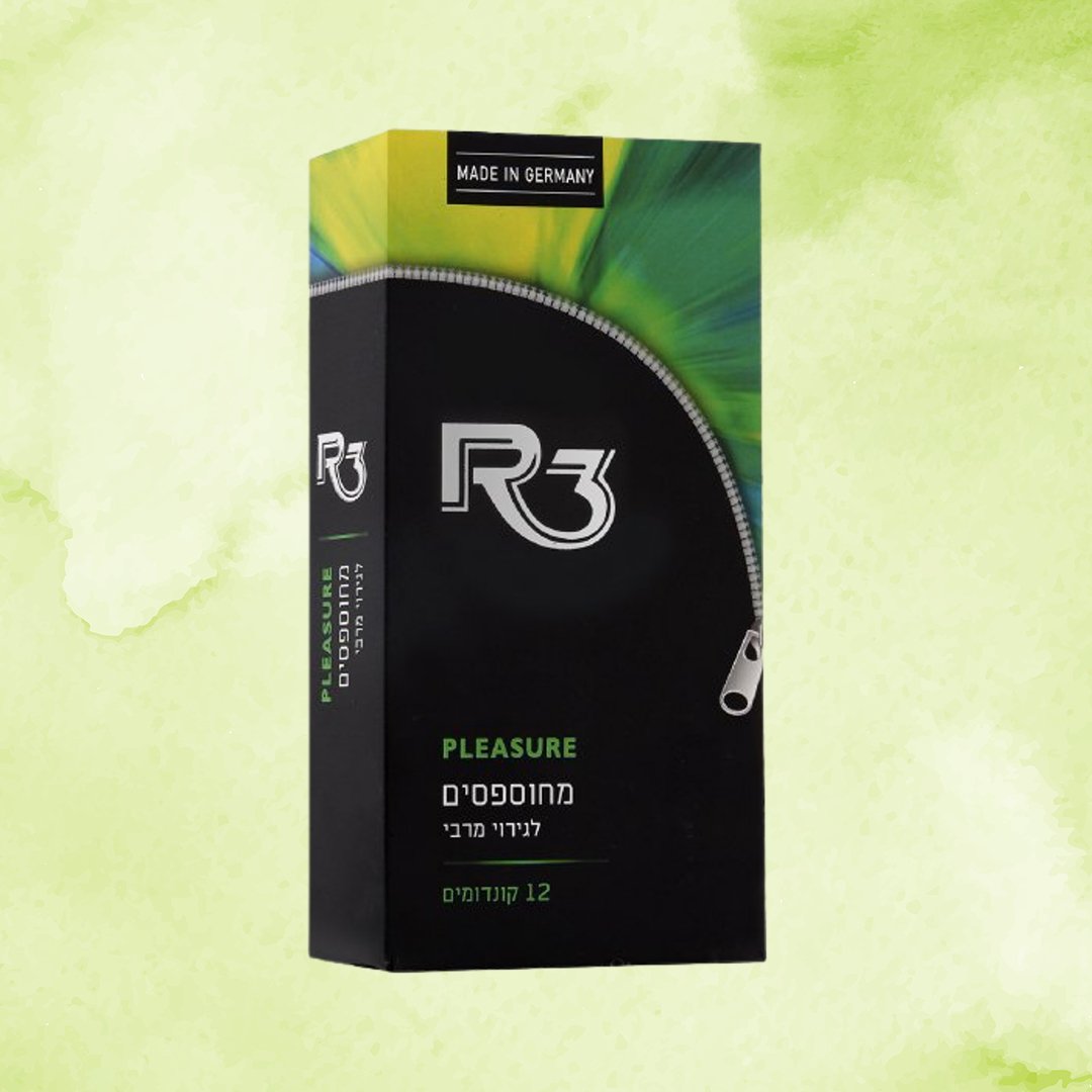 מארז קונדומים R3 Pleasure | יחידות 12