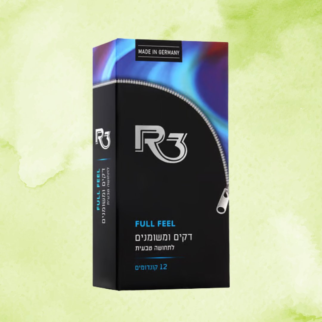 קונדומים דקים ומשומנים לתחושה טבעית R3 Full Feel | יחידות 12