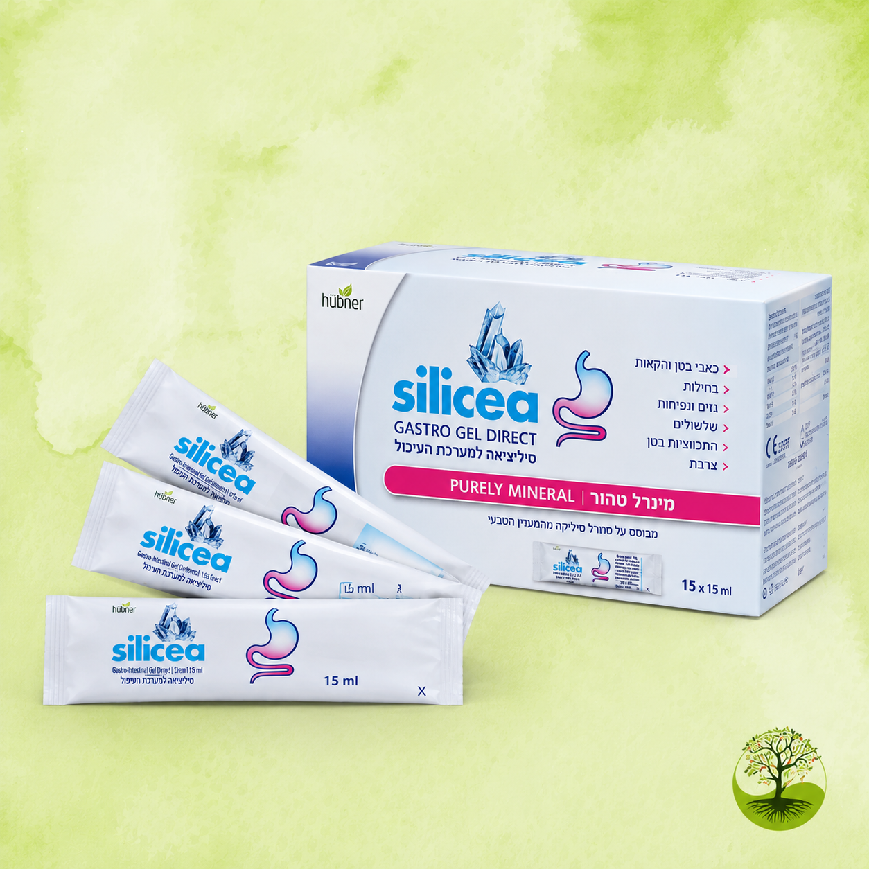 סיליציאה גסטרו ג'ל למערכת העיכול DIRECT Silicea | הובנר HÜBNER | שקיות 15 מ״ל 15
