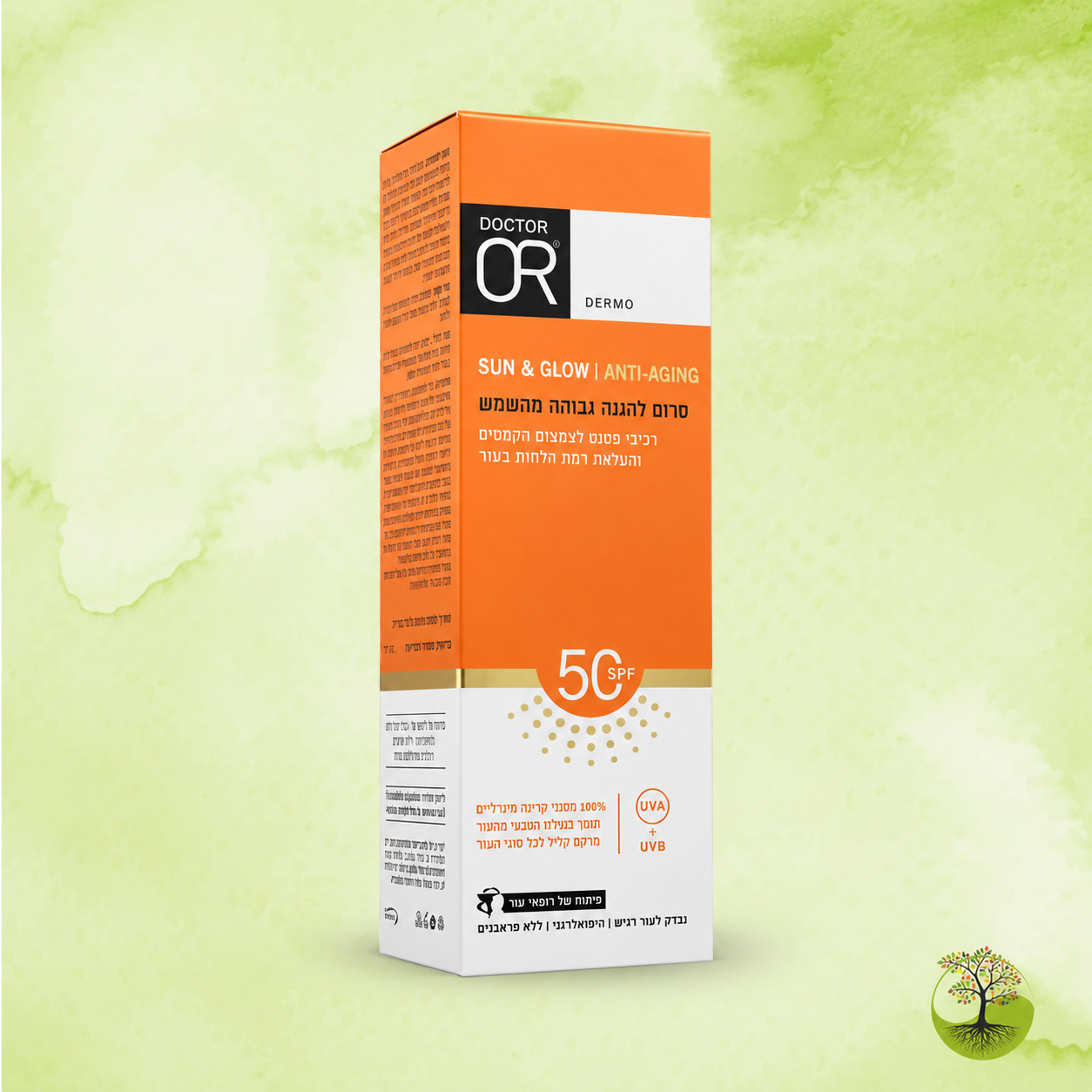 SUN & GLOW סרום מינרלי אנטי אייג'ינג להגנה מהשמש SPF50 | ד"ר עור Doctor OR | מ"ל 30