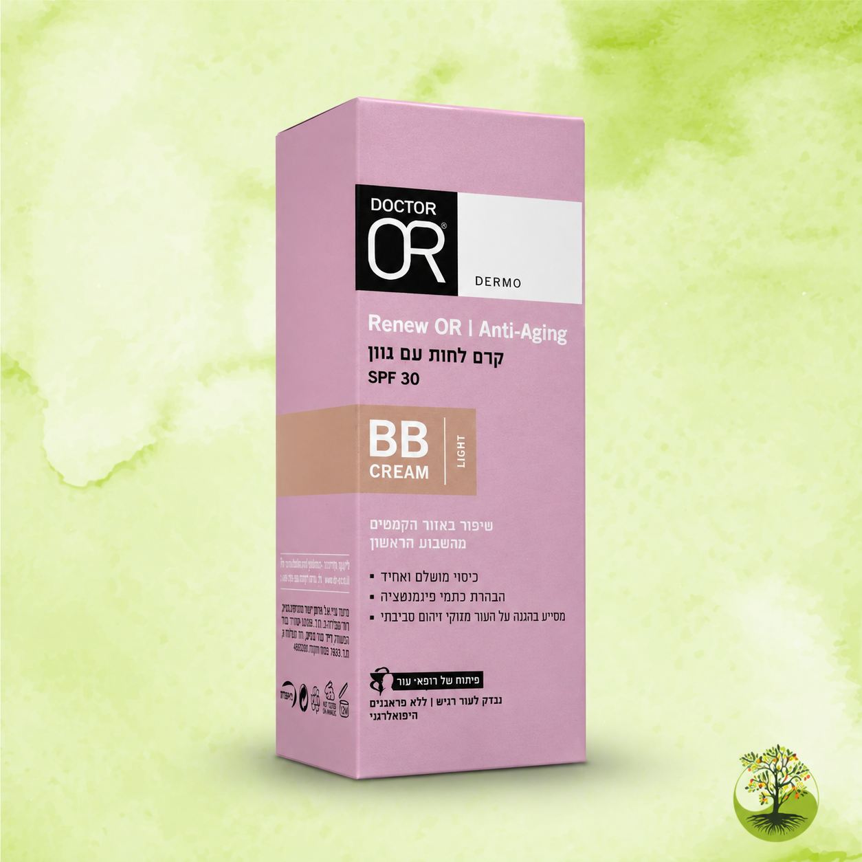 Renew OR BB CREAM קרם לחות עם גוון LIGHT SPF30 | ד"ר עור Doctor OR | מ"ל 30