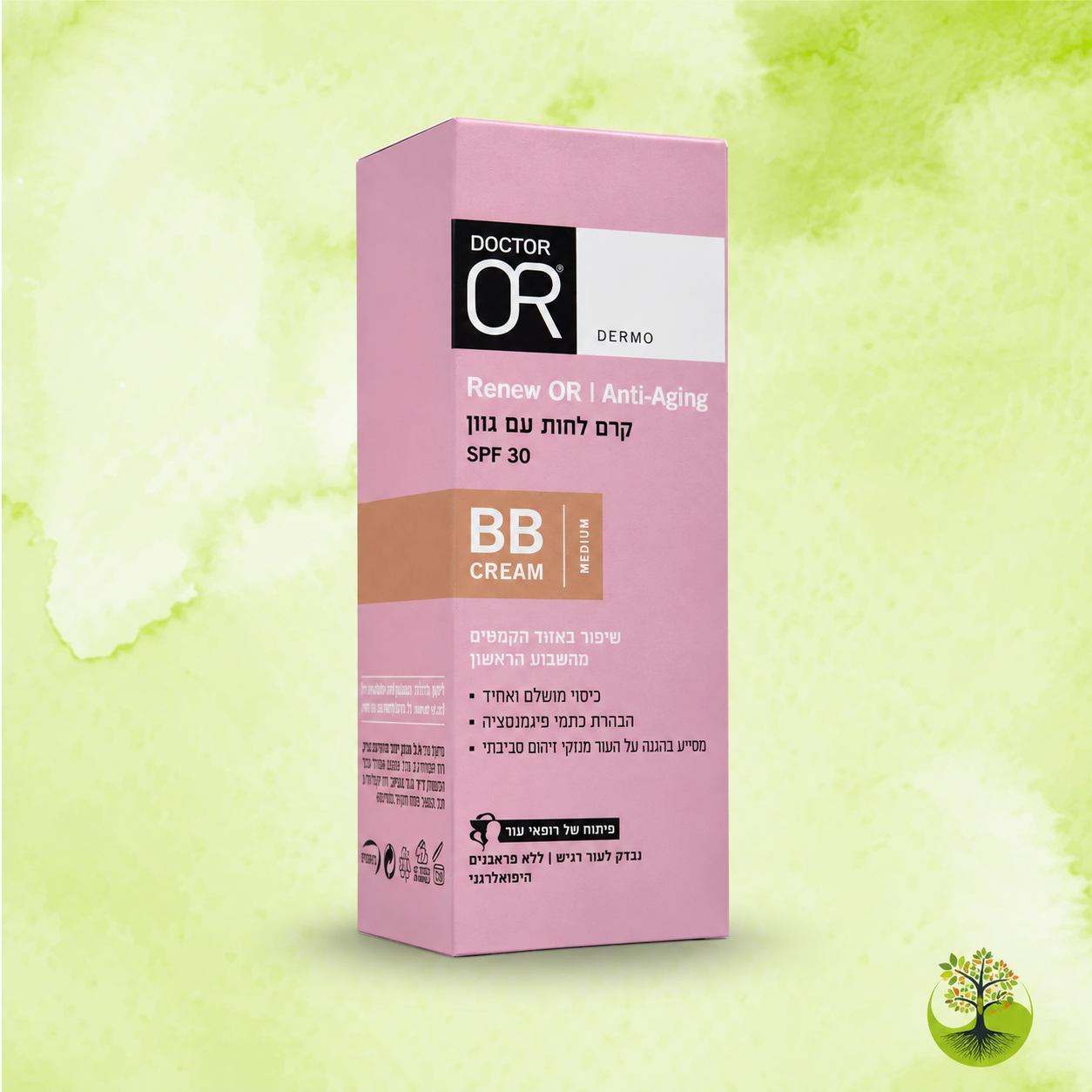 Renew OR BB CREAM קרם לחות עם גוון MEDIUM SPF30 | ד"ר עור Doctor OR | מ"ל 30