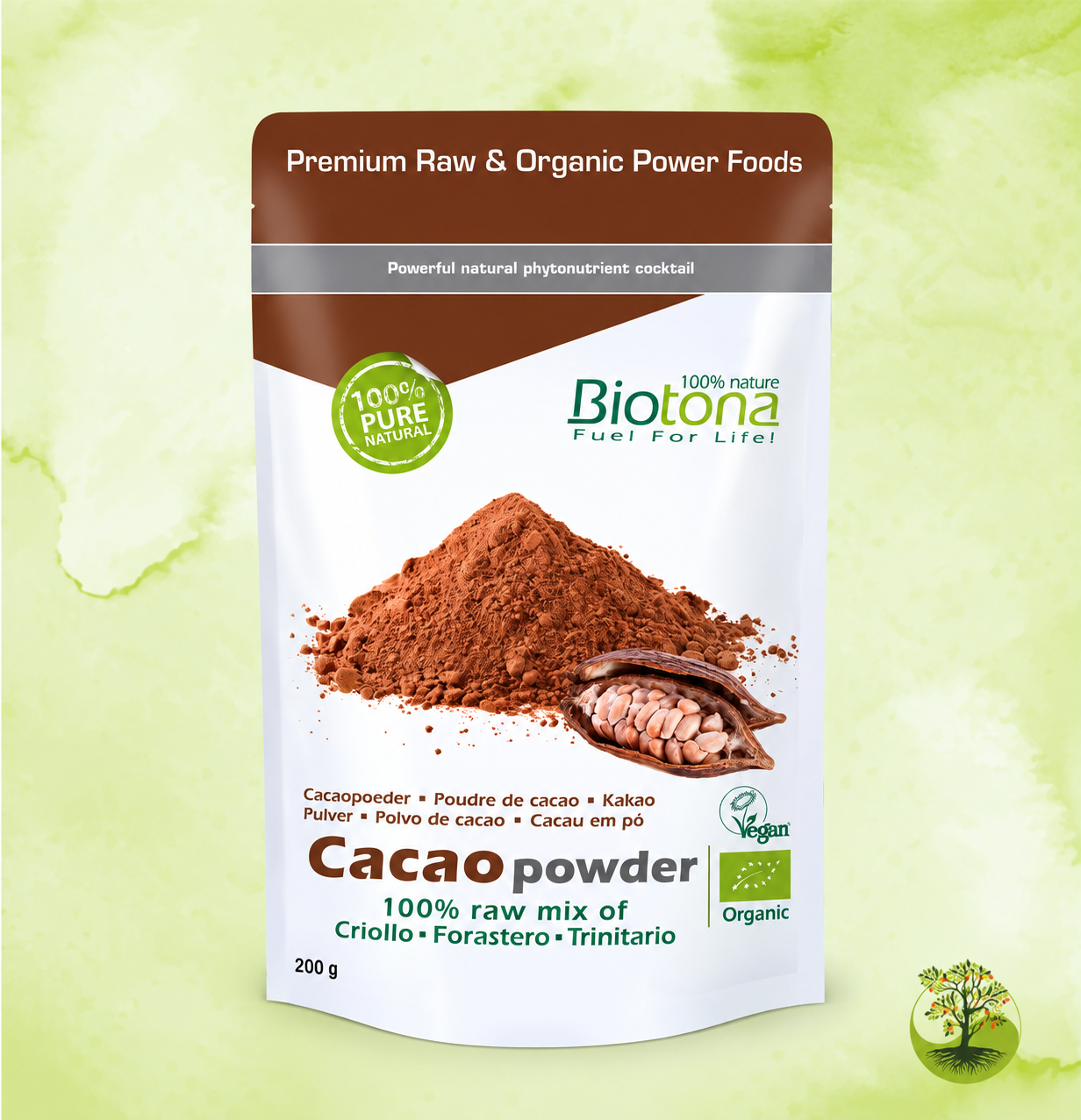 אבקת קקאו אורגנית דומיניקני Cacao Powder | ביו טונה BIOTONA | גרם 200