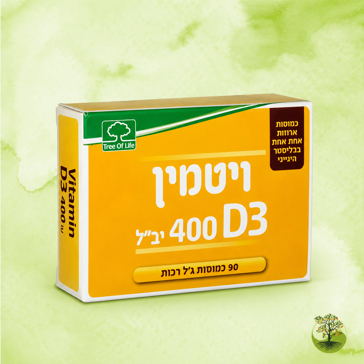 ויטמין VITAMIN D3 400 | טרי אוף לייף TREE OF LIFE | כמוסות 90