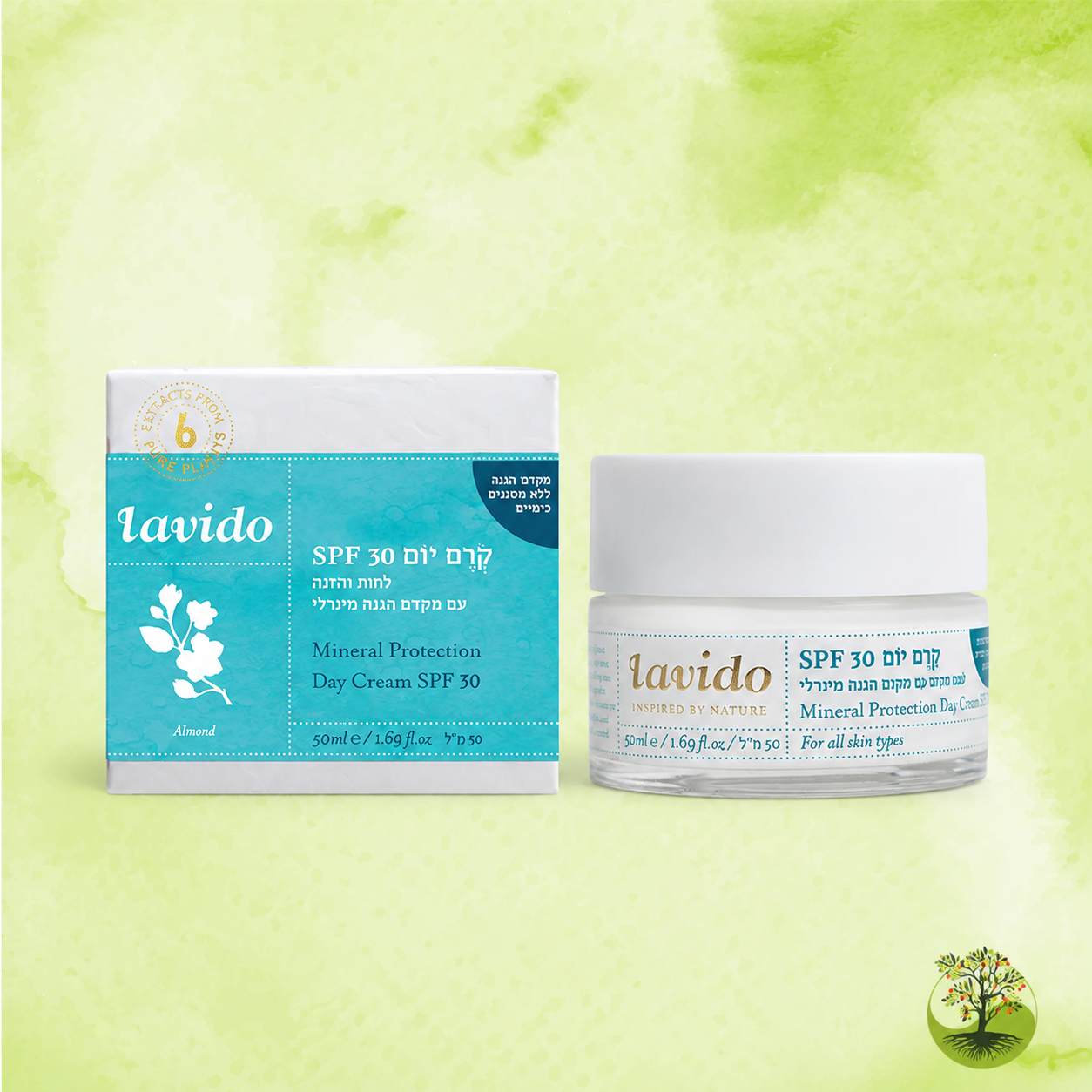 קרם יום לפנים SPF 30 לחות והזנה | לבידו Lavido | מ"ל 50
