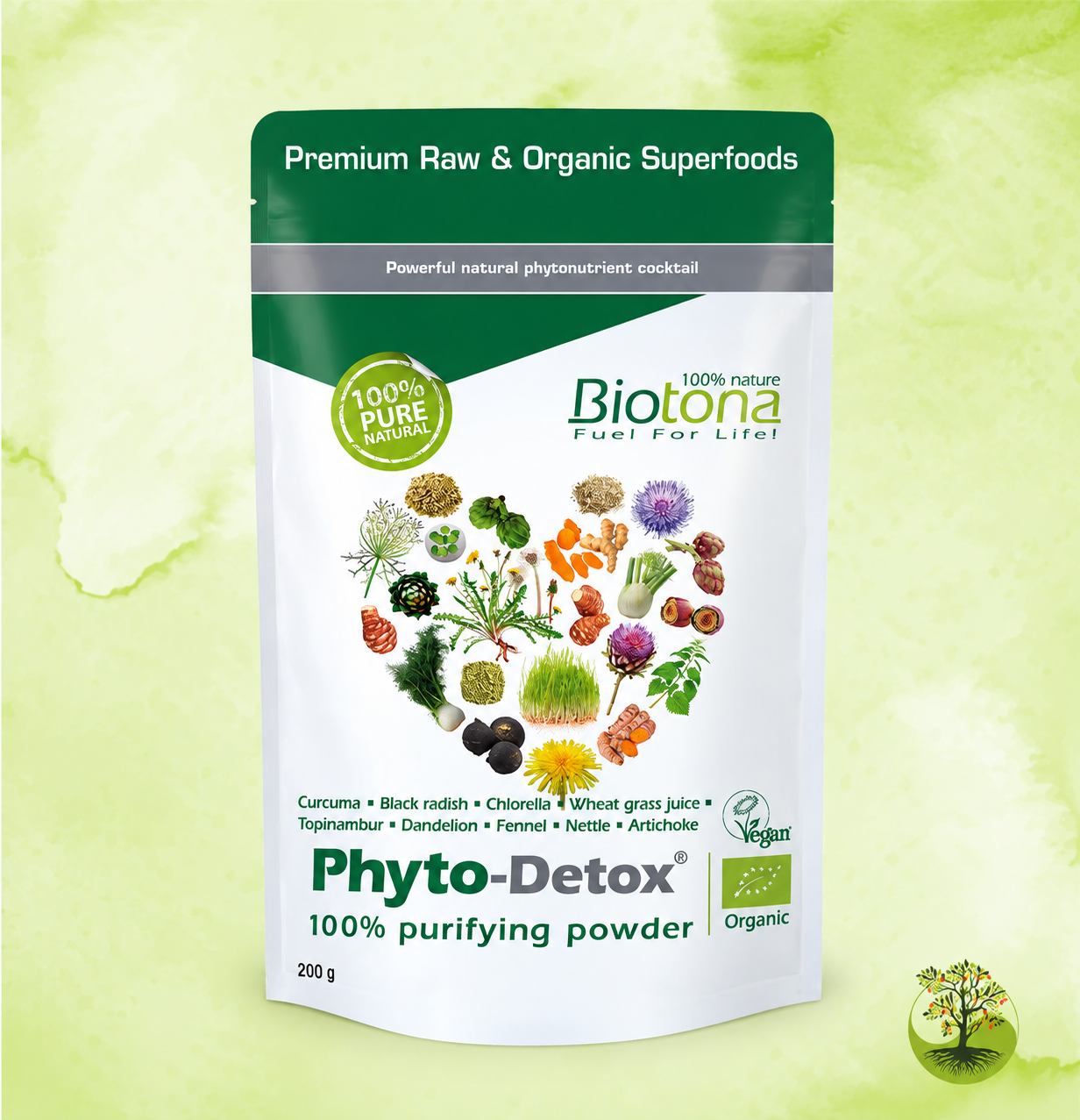 אבקת פיטו דיטוקס אורגנית Phyto-Detox | ביו טונה BIOTONA | גרם 200