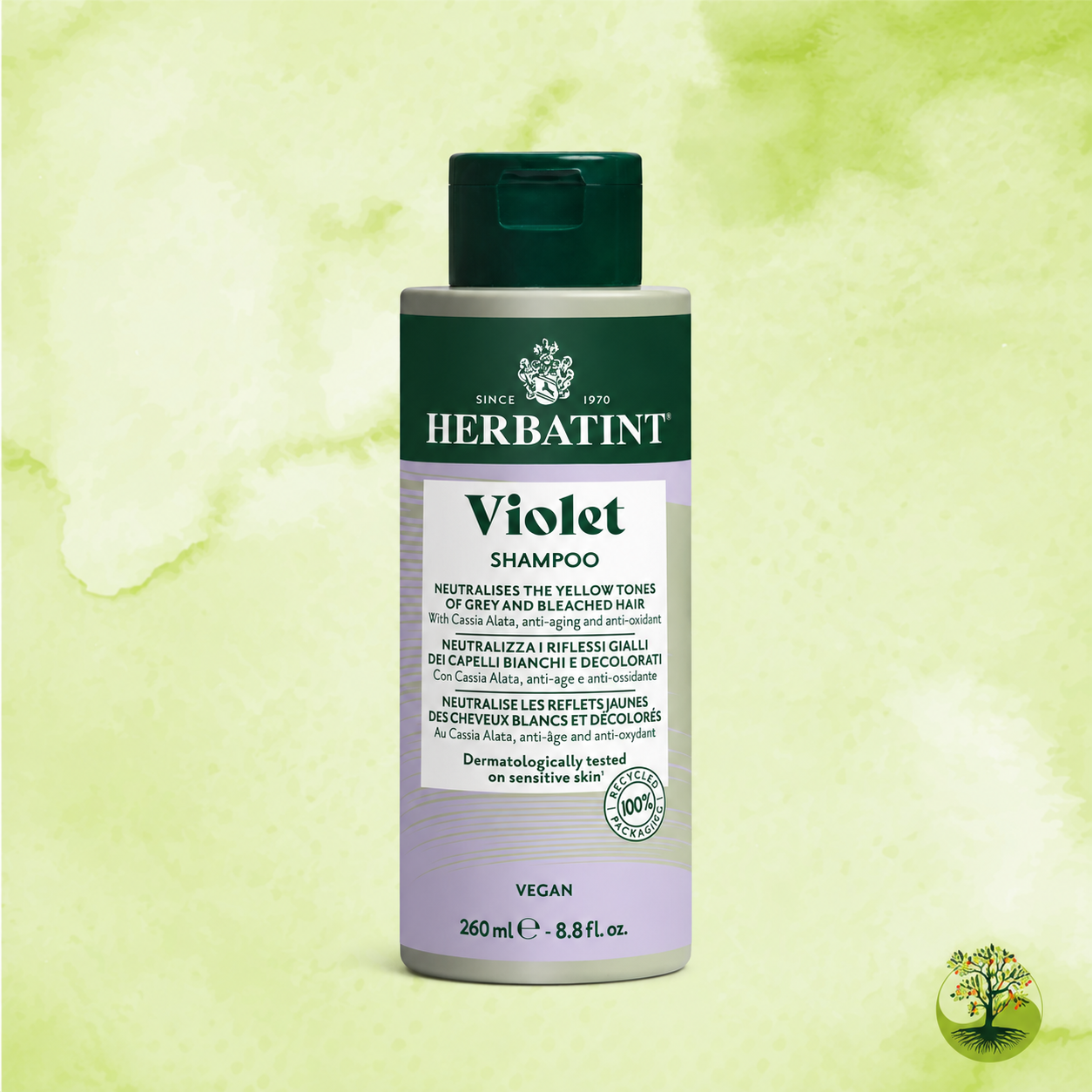 שמפו ויולט Violet לנטרול גוונים צהובים | הרבטינט Herbatint | מ"ל 260